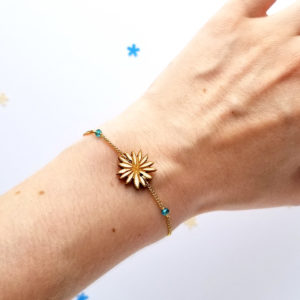 Bracelet fleur en bois