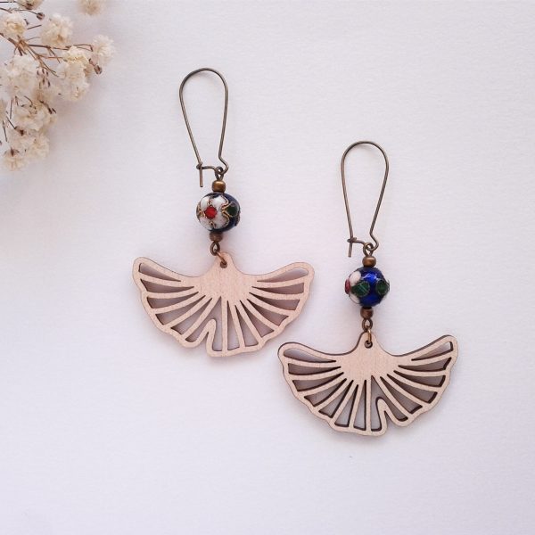 Ginkgo 銀杏 - Boucles d'oreilles feuilles de ginkgo - 6 coloris disponibles – Image 3