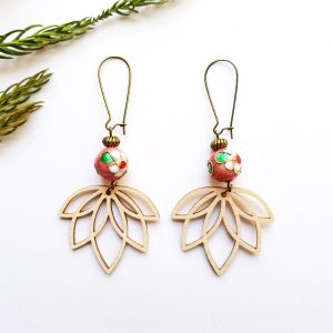 Lotus - boucles d'oreilles - 6 coloris disponibles