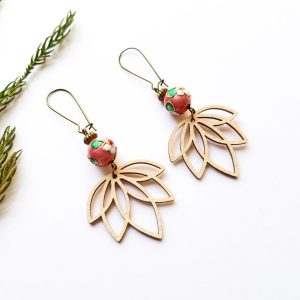 Lotus - boucles d'oreilles - 6 coloris disponibles