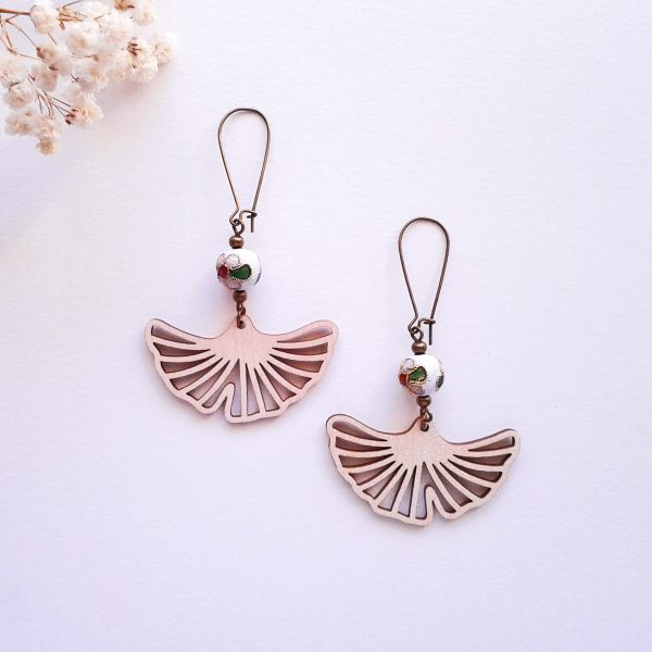 Ginkgo 銀杏 - Boucles d'oreilles feuilles de ginkgo - 6 coloris disponibles – Image 4