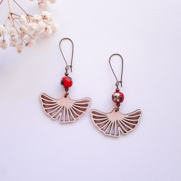 Ginkgo 銀杏 - Boucles d'oreilles feuilles de ginkgo - 6 coloris disponibles – Image 2