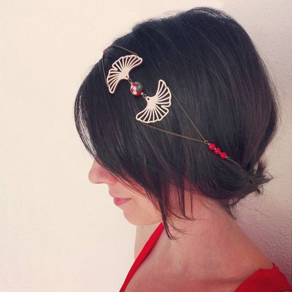 Ginkgo 銀杏 - headband rétro - personnalisable
