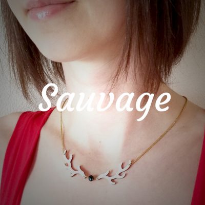 rubrique sauvage - collier bois de cerf en bois